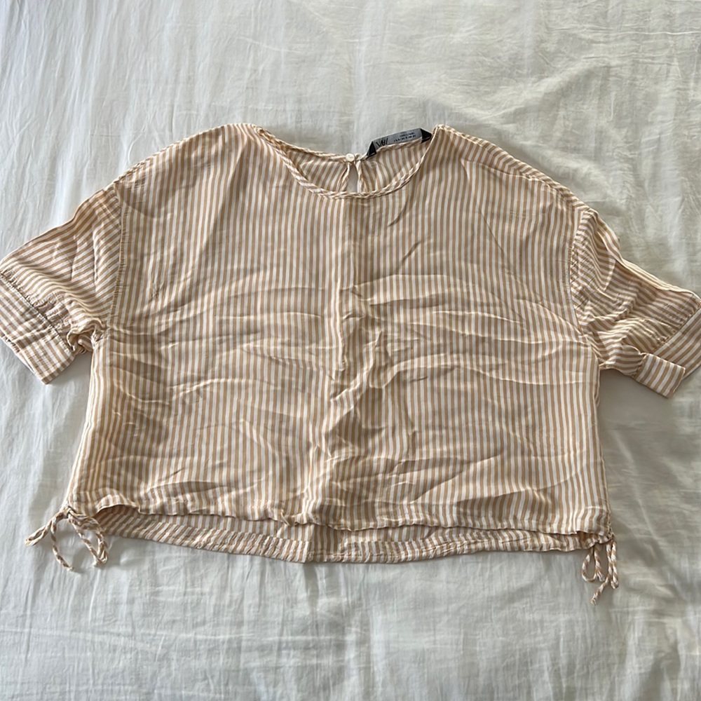 Yellow striped Zara blouse